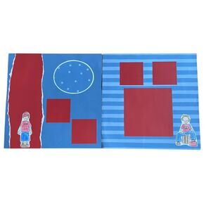 CTMH Premade Scrapbook Layout Page Boys Teens 2 PAGES‎ 12x12 Stamped Stamping